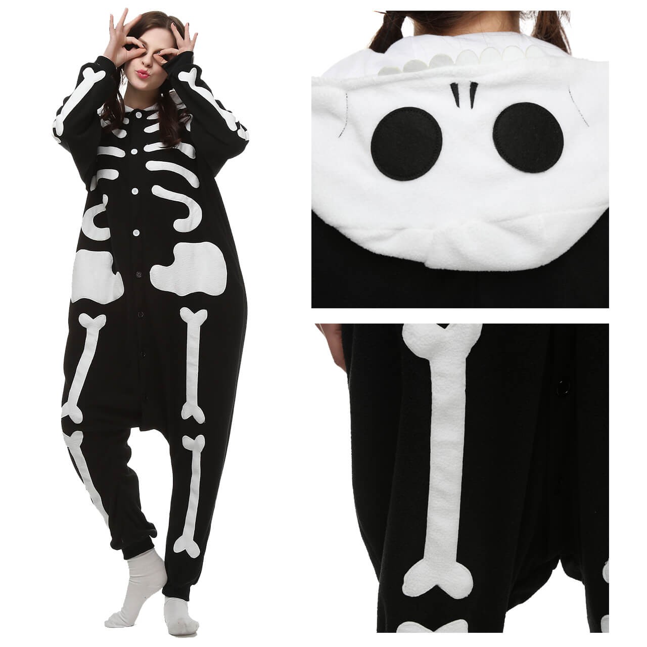 Skeleton Kigurumi Onesie Pajama for Adult - WowPajamas
